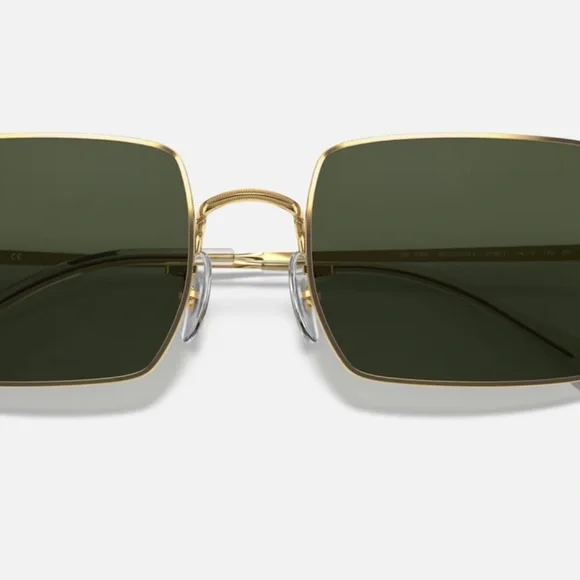 Ray-Ban Rectangle sunglasses (RB1969). Polished gold frame/G-15 green lenses - Picture 9 of 11
